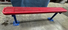 Used Outdoor 72" L Expanded Metal Mesh Flat Bench
