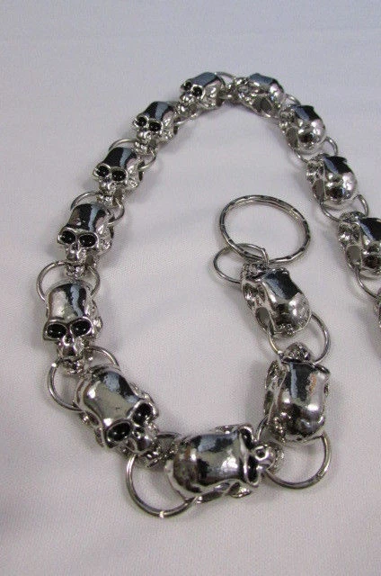 Men Rocker Silver Strong Metal Heavy Wallet Key Chain Jeans Skull Biker Trucker - Image 4 of 4