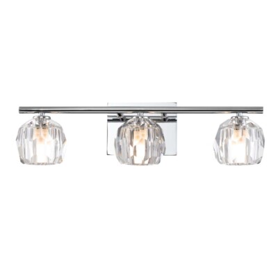 Wandleuchte Badezimmerleuchte Dimmbar LED Kristallglas Chrome IP44 Spiegellampe
