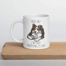 Decorative Print Cup Shetland Sheepdog Ceramic Mug Coffee Tea Office Dog 11oz