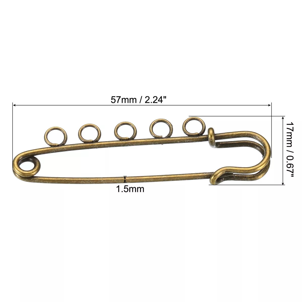 Safety Pins Sewing Pins, for Blankets Skirts Crafts Brooch Making | Harfington, 2.24 inch / Bronze Tone