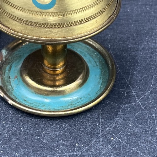 Salt & Pepper Shaker Set Pair Brass Lamp Style Vintage 3.5 in Tall Free Shipping - Picture 5 of 8
