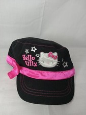 Hello Kitty by Sanrio Snap Back Hat Cap Girls 4 - 16 Pink Black