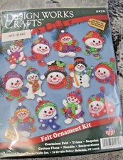 Design Works Felt Ornaments Applique Kit 3"X4" Set of 13-Jolly Snowmen