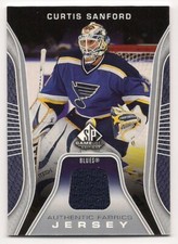 Curtis Sanford 06-07 Upper Deck SP Game Used Authentic Fabrics Jersey