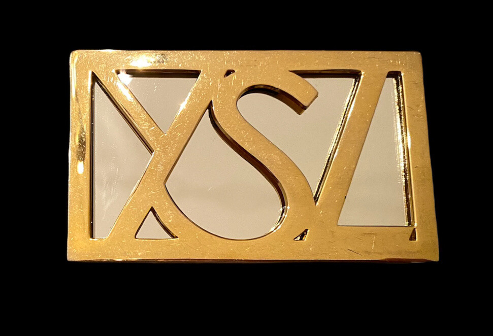 Designer Yves Saint Laurent YSL Logo Mini Stand Makeup Purse