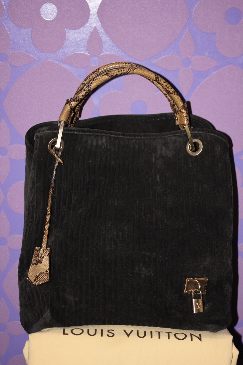 Louis Vuitton $4k+ Whisper GM Khol Embossed Monogram Suede