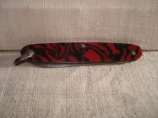 Antique Red & Black Marbled Small Folding Knife