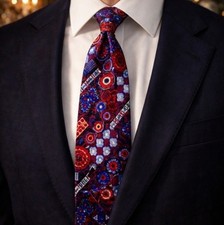 VINTAGE OLEG CASSINI 100% SILK TIE MADE IN USA FABRIC FROM ITALY