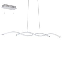 Weiß Chrom Moderne HäNgelampe Pendelleuchte 2000Lm 2X10,3W/Led 87,5X11X120 [Cm]