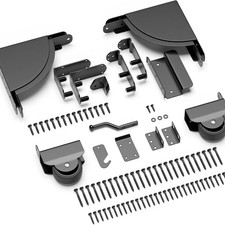 Deck Hardware Sliding Gate Kit Black Carbon Steel Rust Resistant Powder Tool
