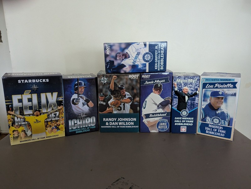 Mariners Hall of Fame Bobblehead Collection - Ichiro, Lou, Randy, Dave, etc.