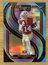 2024 Panini Select Ricky Pearsall #173 Premier Level Rookie Aqua Blue Prizm #/99