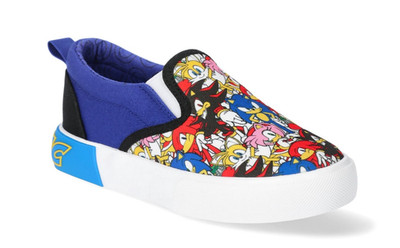 Sonic the Hedgehog Tennis Shoes Toddler Slip Ons Boys 7 8 Sneakers SEGA Shadow