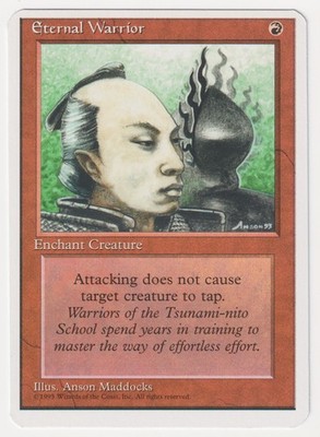 Miscut Eternal Warrior NM 4th Edition MTG Magic Error Misprint Alpha Cut Corners