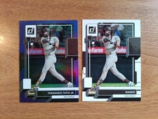 FERNANDO TATIS JR. 2022 DONRUSS PURPLE PARALLEL/NANDO BASE BASEBALL CARDS (2) 🔥
