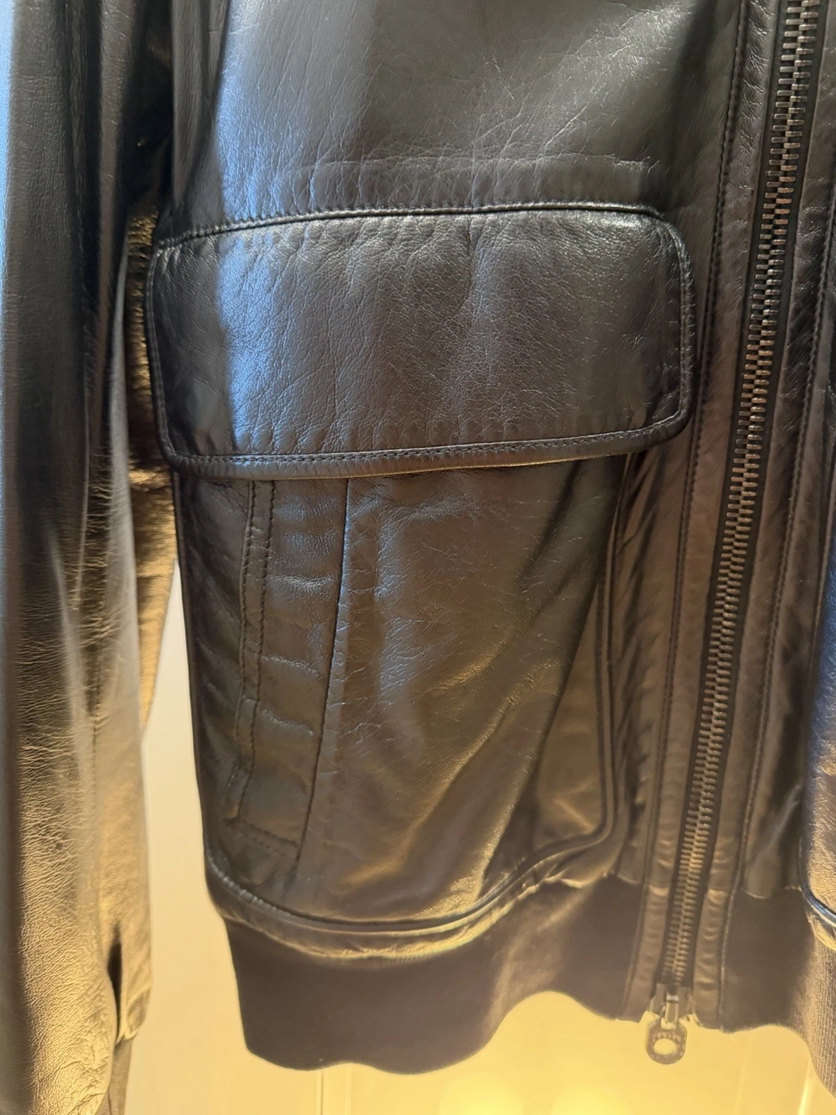 Bally Leather Jacket Men’s Black Size 36 (IT 46) Made In Italy image 5