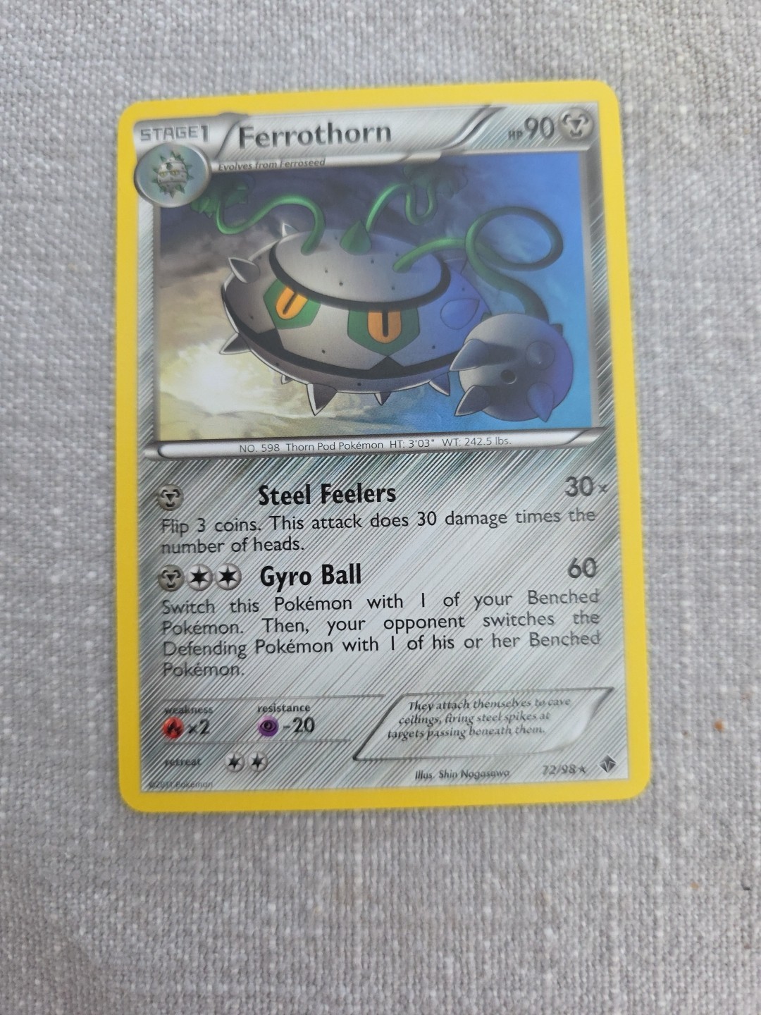 Ferrothorn 72/98 - Emerging Powers -Pokemon Card