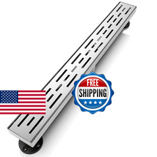 WEBANG 24 Inch Linear Shower Drain Rectangular Floor Drain with Accessories Rain