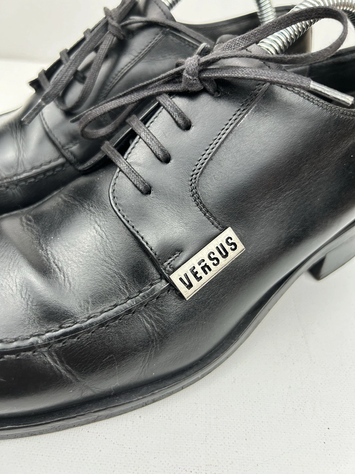 SCARPE ELEGANTI DERBY GROSSE VERSUS VERSACE VINTAGE ANNI 90 UK 7 DA UOMO TAGLIA 8