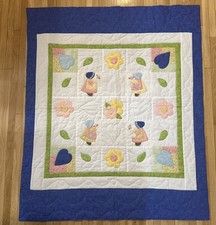 VTG Handmade Sunbonnet Sue Baby Appliqu Quilt Cottagecore Immaculate