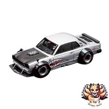 NEW POP RACE x Enigma 1/64 SKYLINE GT-R V8 DRIFT HAKOSUKA METALLIC SILVER
