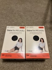 2 NIB THINX FOR ALL LEAKS Black Hi-Waist Reusable Bladder Leak Underwear medium
