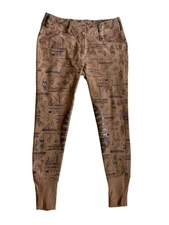 Equine Couture Womens Schooner Breeches Size 28 Tan Sailboats Equestrian Horse