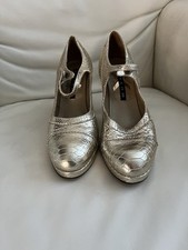 Muxart Gold Leather Platform Hills Size 41/8