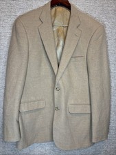 Stafford Executive Men's Blazer 100 Wool Beige Sport Jacket Size 42L