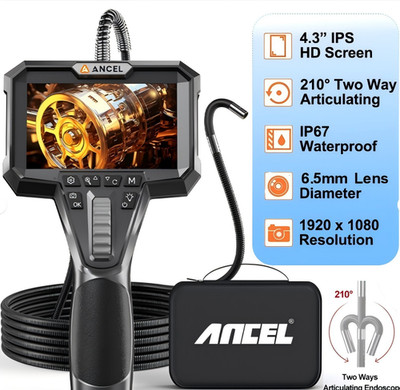6.5 mm Dual Lens Endoscope Camera Mit Licht 220° 2 Way Rotation Endoscope Camera