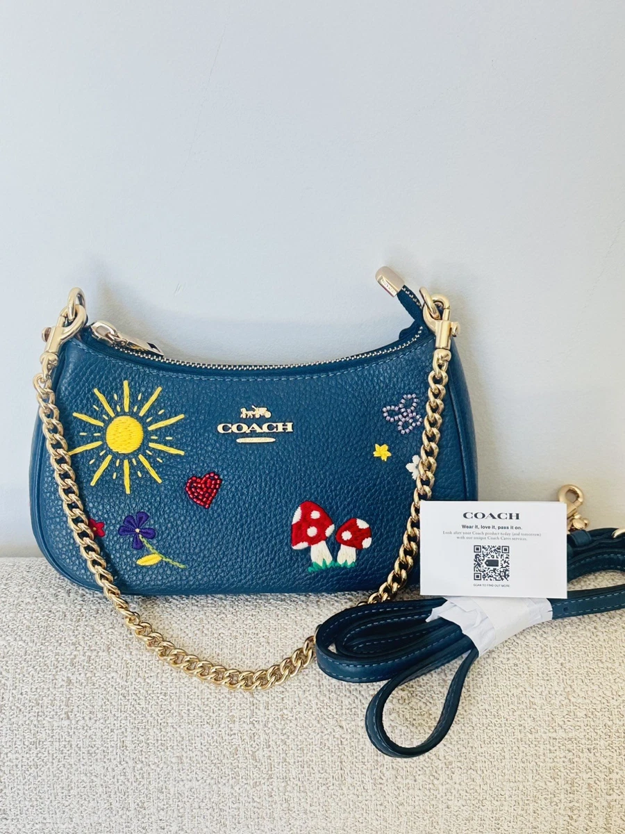 Navy Blue Leather Coach Purse | eBay
