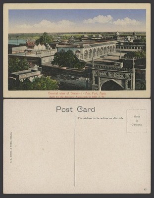 Indien alte Farbpostkarte Gesamtansicht von Diwan-i-Am gebaut von Aurangzeb 1685 n. Chr.