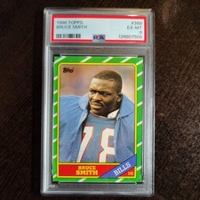 1986 Topps - Bruce Smith #389 (RC) - Buffalo Bills - PSA 6