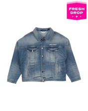 RRP€395 PALM ANGELS Kids Denim Jacket Size 12Y Blue Made in Italy