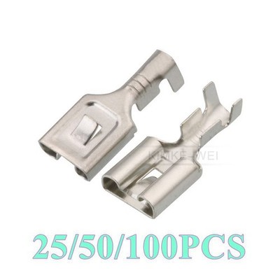 7.8mm Electrical Wiring Spade Tinning Crimp Female Socket Pin Terminals Contact