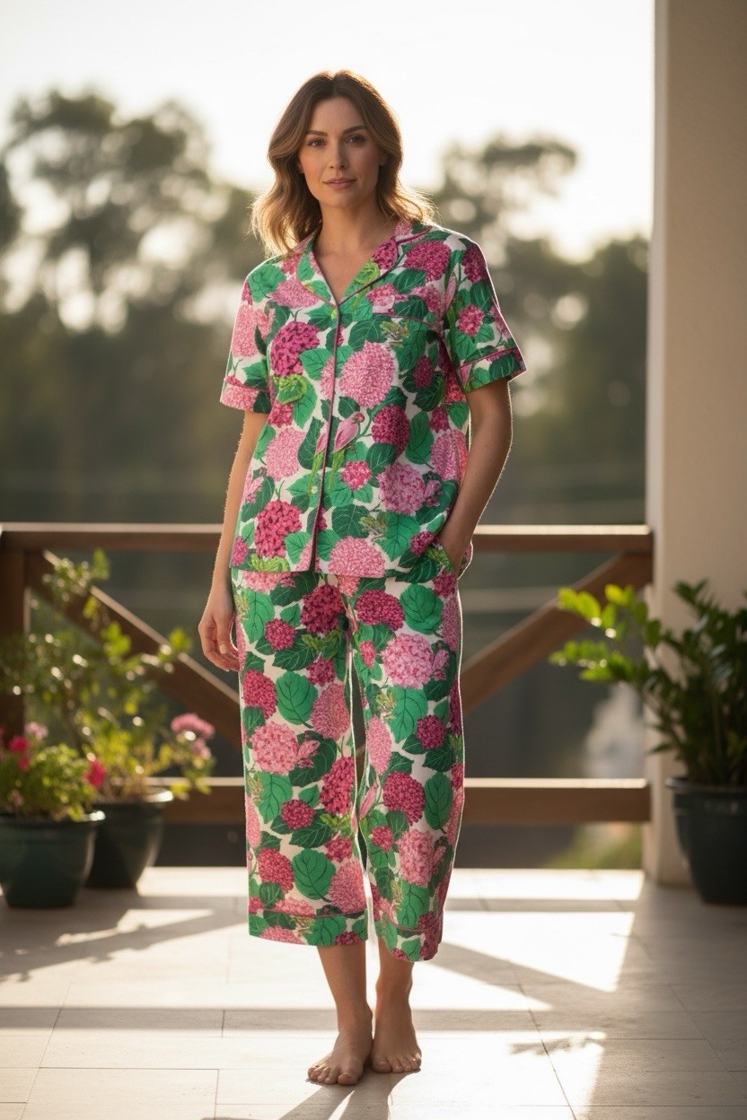 Printfresh Secret Garden Hydrangea Short Sleeve T… - image 1