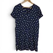 Madewell Womens Button-Back Short Easy Shift Dress Daisy Dots Size S