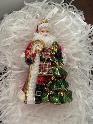 Neiman Marcus  2022 Ornament Santa Claus with tree and staff