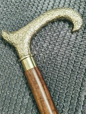 Curved Derby Handle Walking Cane Polished Foldable Wooden Stick