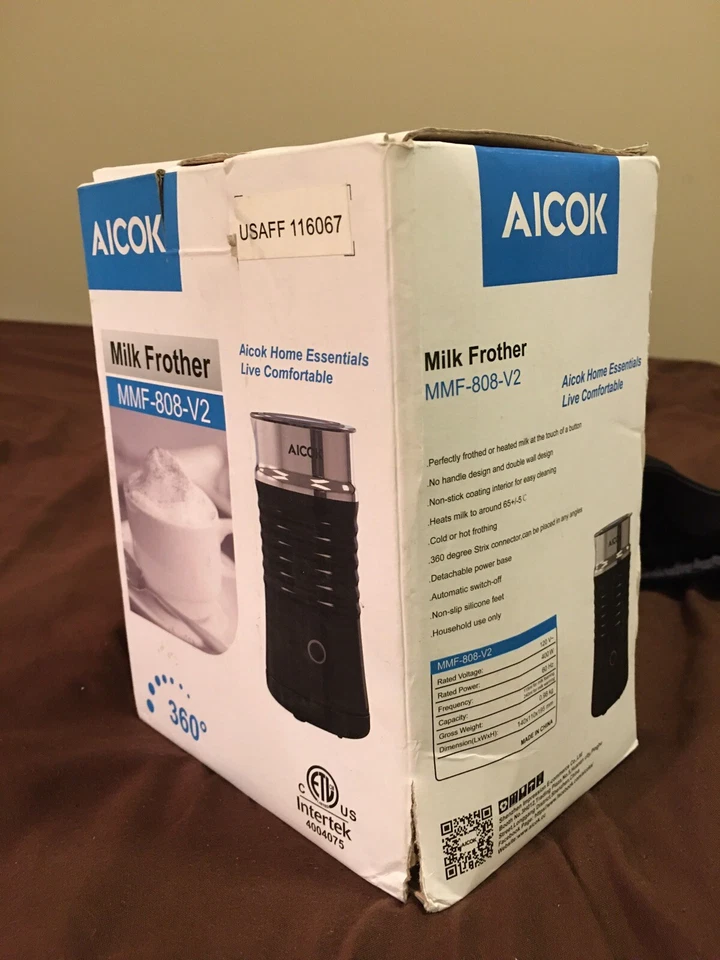 Espumador y calentador de leche eléctrico Aicok, vaporizador de doble pared, calentador espumado MMF-808 Foto 2 de 3