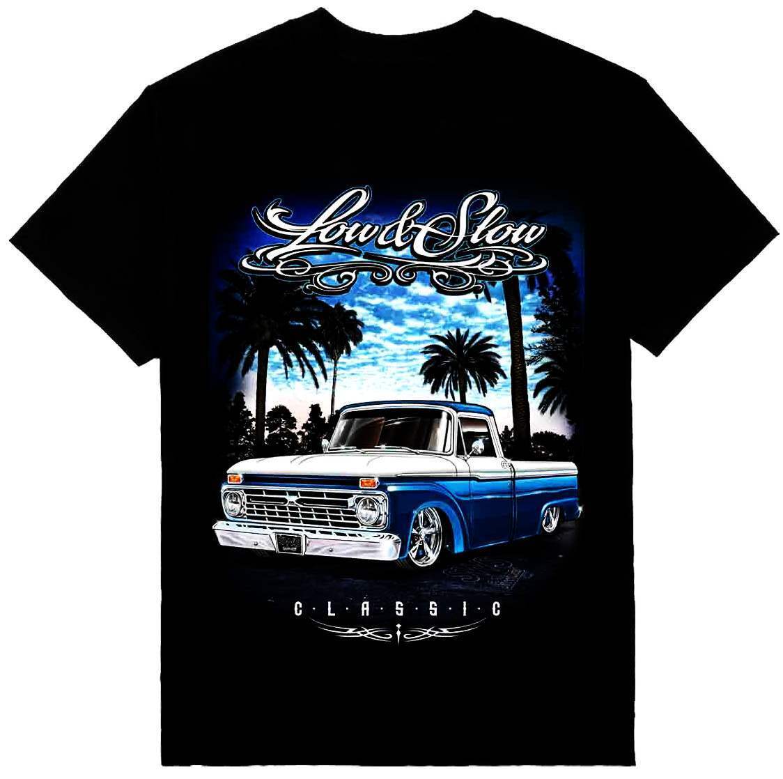 Low And Slow Classic Low Rider Truck Mens Heavyweight T Low And Slow Classic Low Rider Truck Mens Heavyweight T