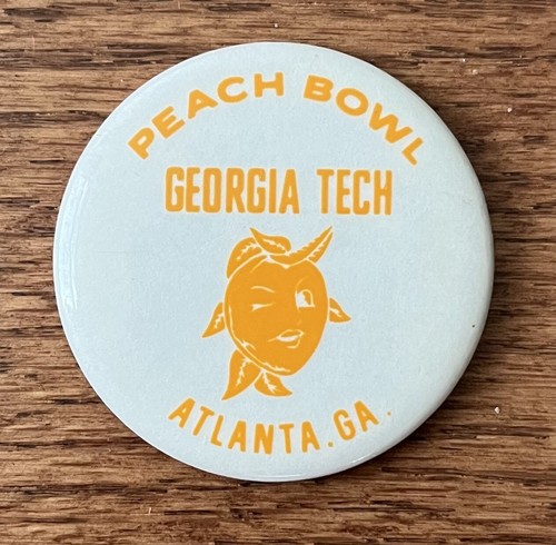 Vintage Georgia Tech Yellow Jackets Football Peach Bowl Pin - 1 3/4” | eBay