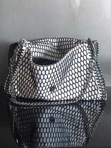 Authentic Pristine Stella McCartney Falabella Tote Bag Black Wool Faux Leather - Picture 3 of 24