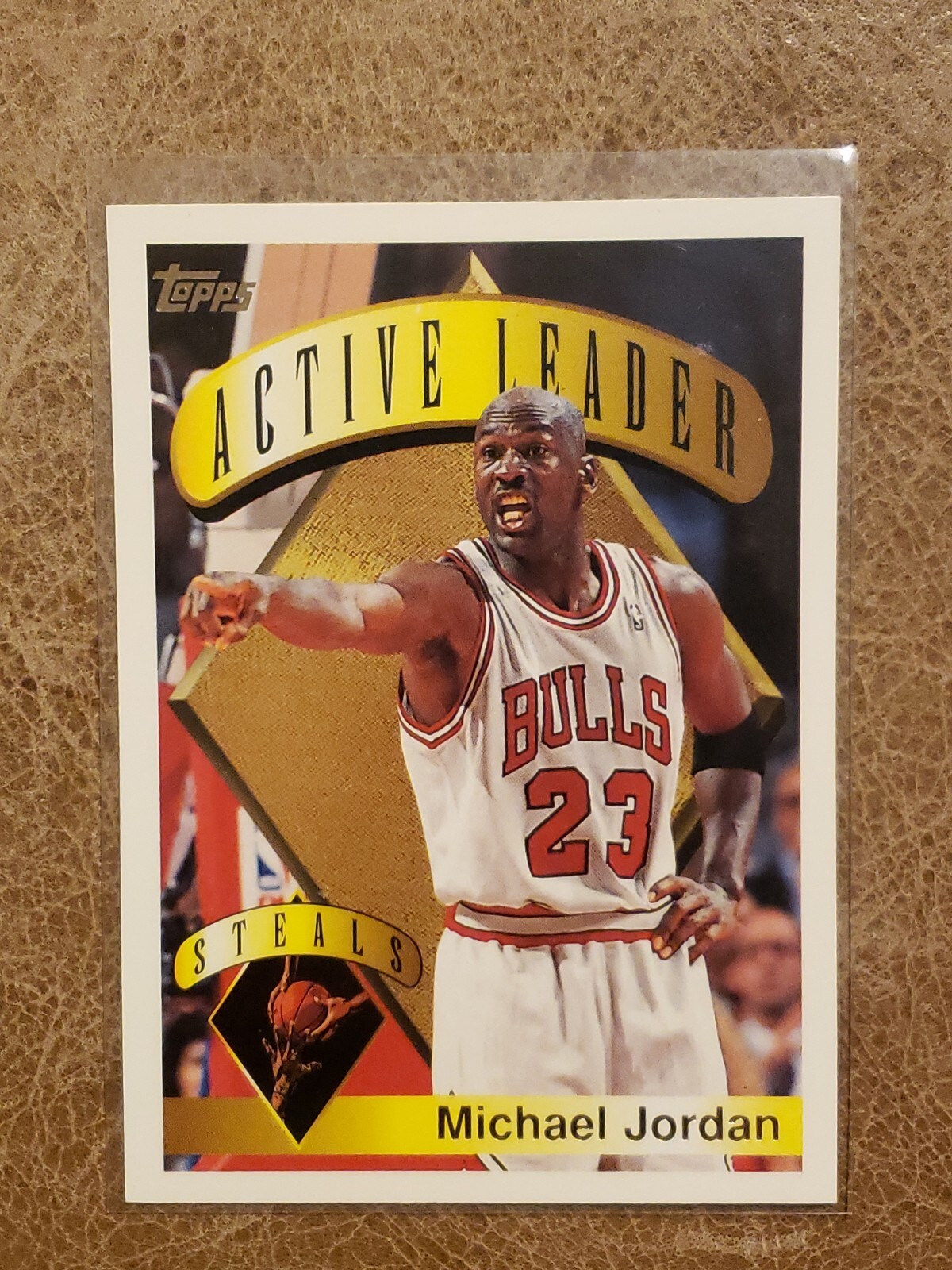 1995 Topps Michael Jordan Active Steals Leader #4 -64-