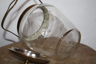Seau à Biscuits Métal Et Cristal - 19 Cm Haut, 11 Cm Diamètre, Boîte Déco Vintage