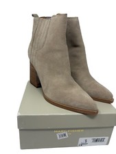 Marc Fisher Women's Oshay Bootie Light Gray Suede 9M