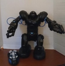 WowWee Black Robosapien RS Blue Interactive Robot w/Remote 14 inches tall