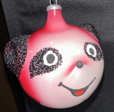 Vintage De Carlini Pink Panda?/ Raccoon? ornament.
