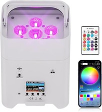 Battery Powered Stage Lights, 9600mAh Rechargeable Par Can Lights 6x18W DJ App